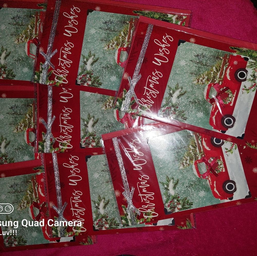 8 "Red Truck" Holiday Cards